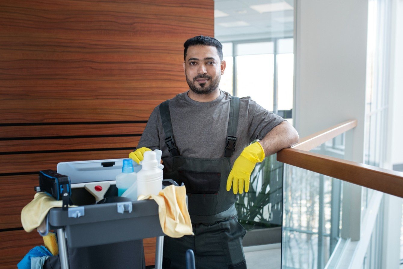 Professional Cleaner with Equipment